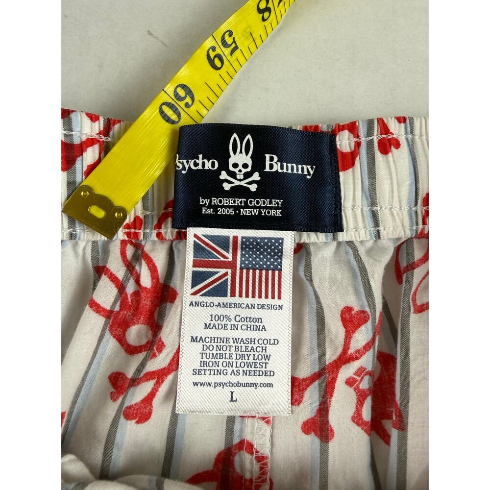 Psycho Bunny Men's Pajama Shorts - Red Logo - Size L - Picture 7 of 9